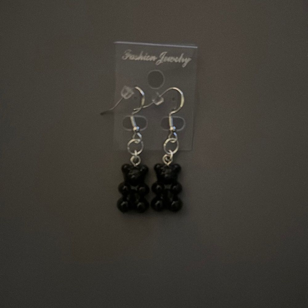 New!! Black gummy bear earrings